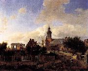 Street before Haarlem Tower Jan van der Heyden